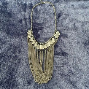 Silver tone short necklace